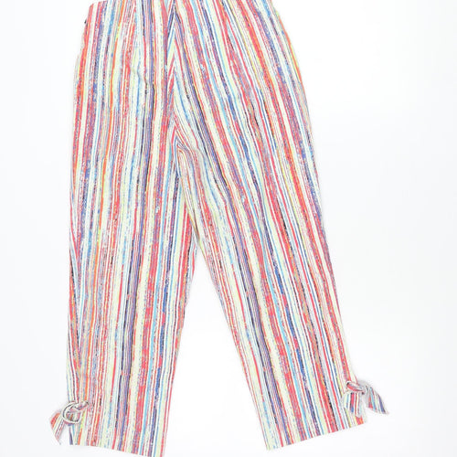 Robell Women’s Multicoloured Stripe Capri Trousers Size 8