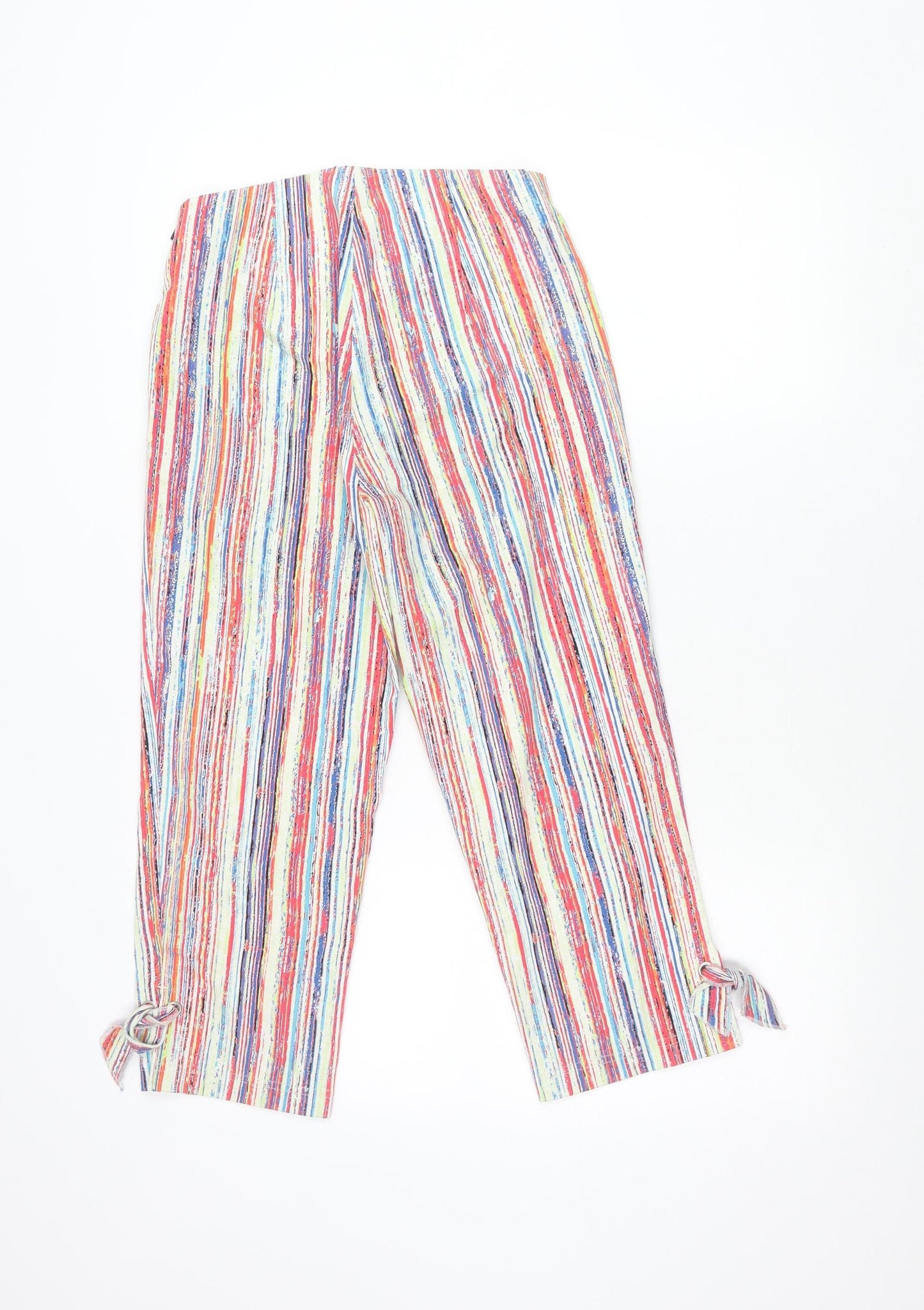 Robell Women’s Multicoloured Stripe Capri Trousers Size 8