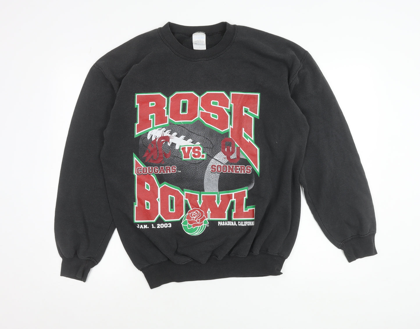 Gildan Men’s Black Rose Bowl 2003 Graphic Sweatshirt M Pullover
