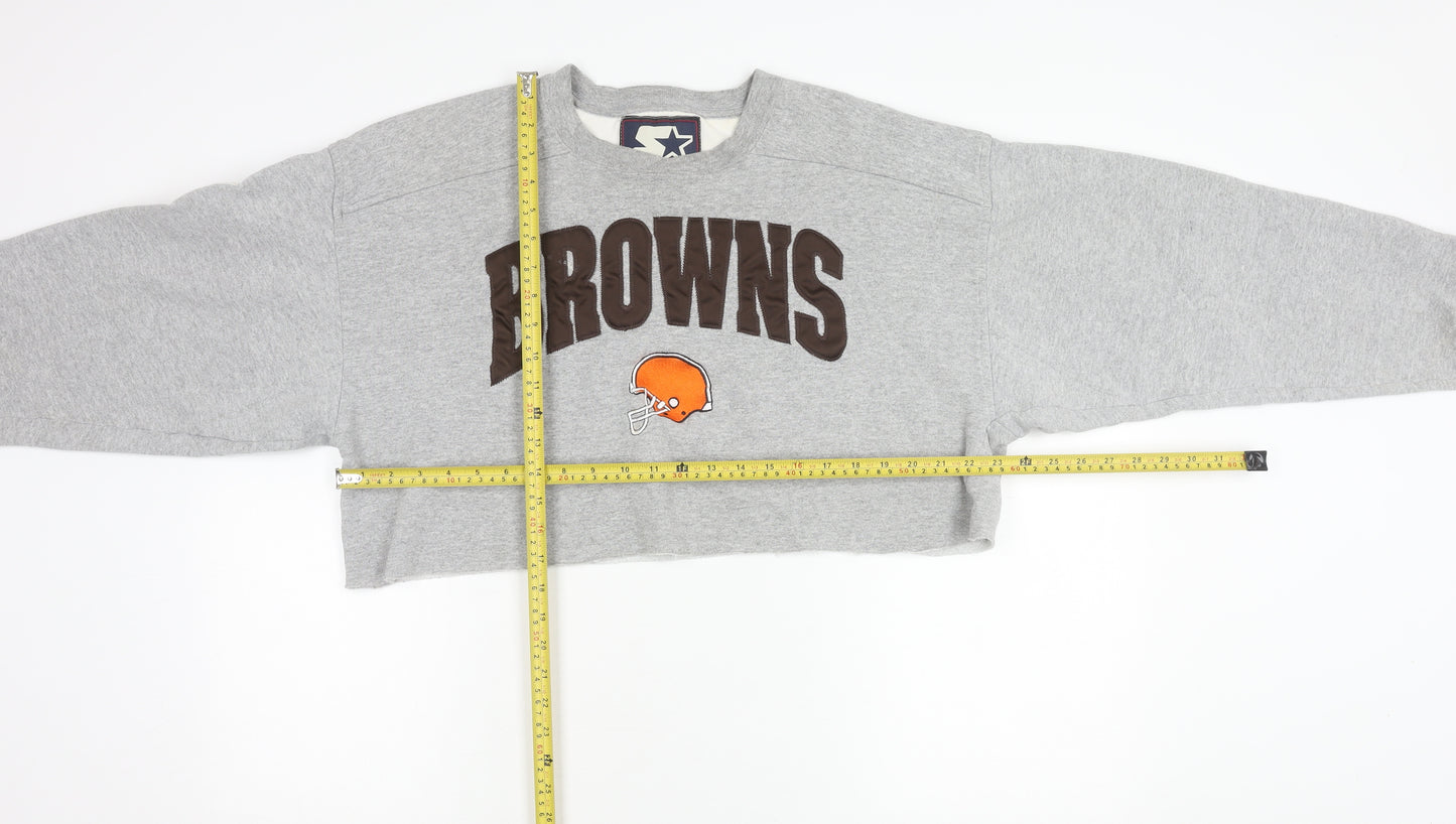 Starter Womens Grey L Pullover NFL Browns Vintage Sweatshirt