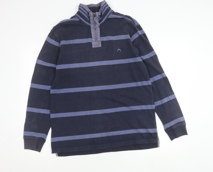 Austin Reed Men’s Blue Stripe 1/4 Zip Sweatshirt Size M