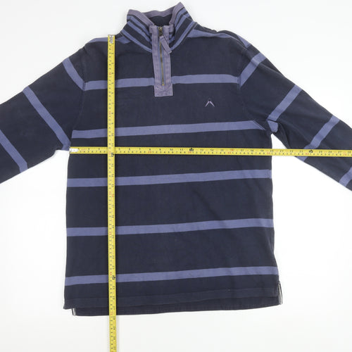 Austin Reed Men’s Blue Stripe 1/4 Zip Sweatshirt Size M
