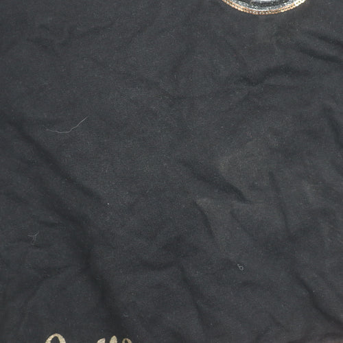 George Girls Black Pudsey Hoodie 8-9 Years Sequin Logo Pullover