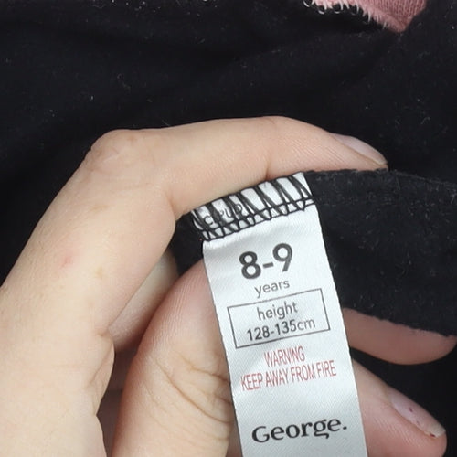 George Girls Black Pudsey Hoodie 8-9 Years Sequin Logo Pullover