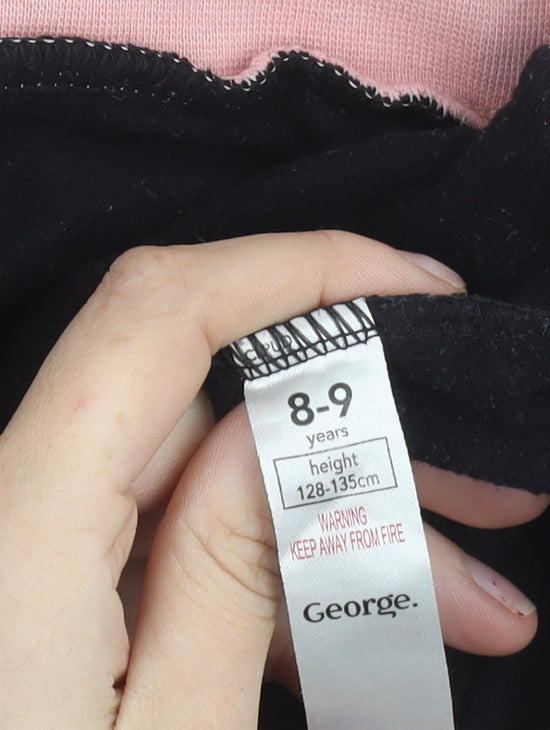 George Girls Black Pudsey Hoodie 8-9 Years Sequin Logo Pullover