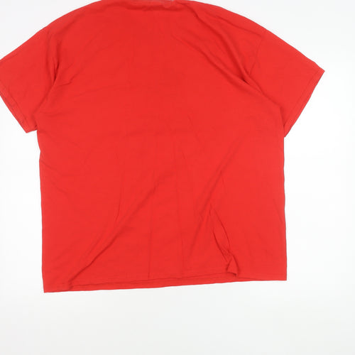 Fruit of the Loom Men's Red XL Christmas Snowman Graphic T-Shirt