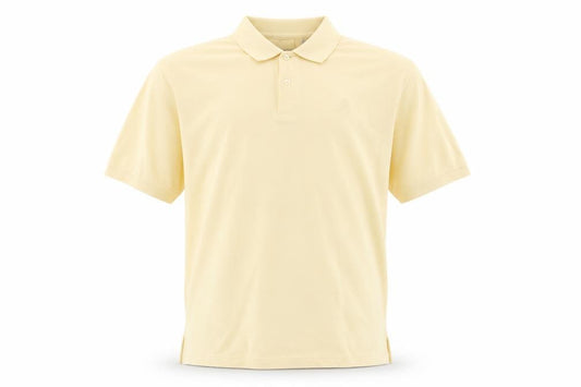 Front view of IZOD Men's Beige XL Short Sleeve Cotton Polo Shirt Classic Fit
