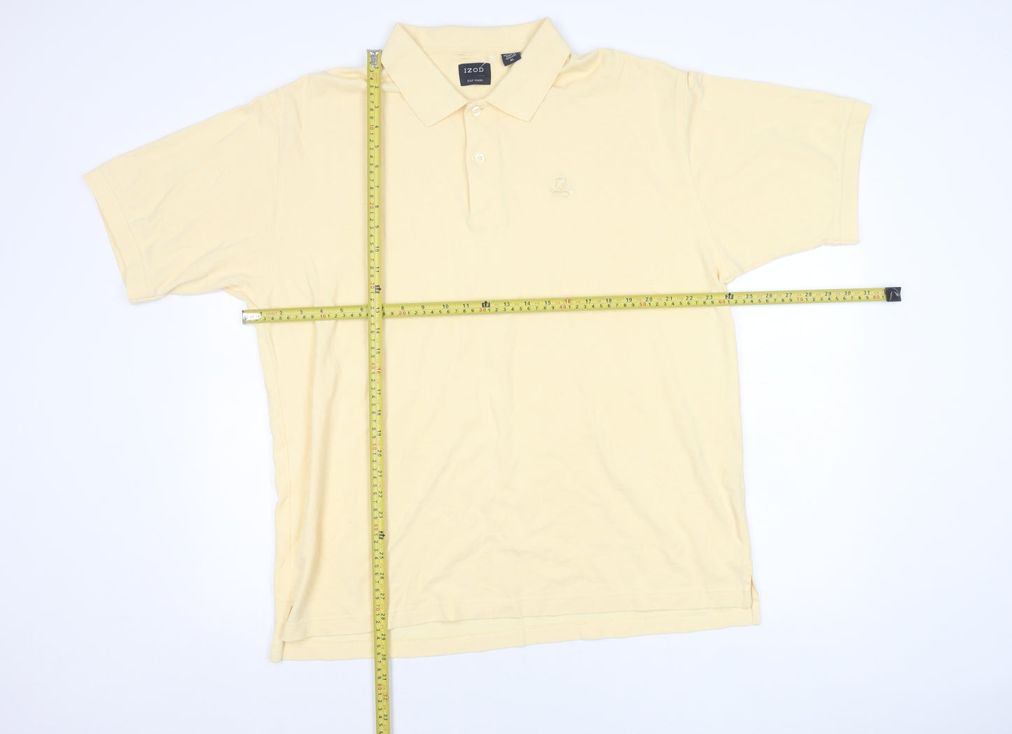 IZOD Men's Beige XL Short Sleeve Cotton Polo Shirt Classic Fit