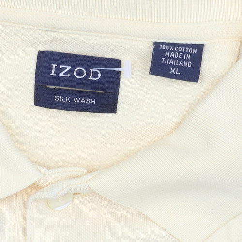 IZOD Men's Beige XL Short Sleeve Cotton Polo Shirt Classic Fit