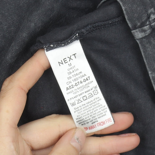 Next Unisex Adults Black Cotton Regular Fit T-Shirt M