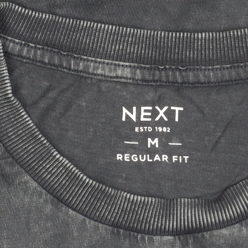 Next Unisex Adults Black Cotton Regular Fit T-Shirt M