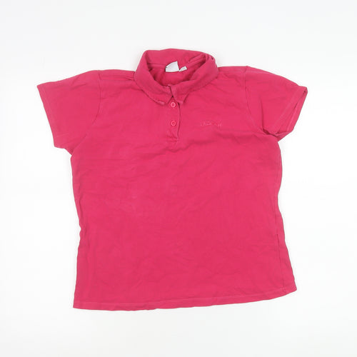 LA Gear Womens Pink Polo Shirt Size 12 Short Sleeve Cotton Blend