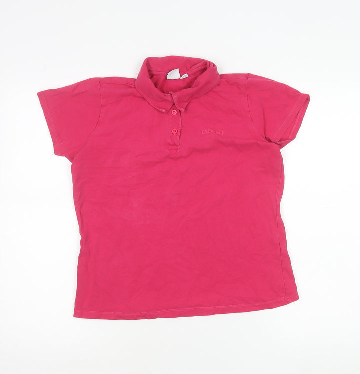 LA Gear Womens Pink Polo Shirt Size 12 Short Sleeve Cotton Blend