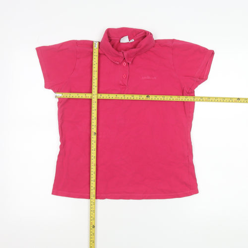 LA Gear Womens Pink Polo Shirt Size 12 Short Sleeve Cotton Blend