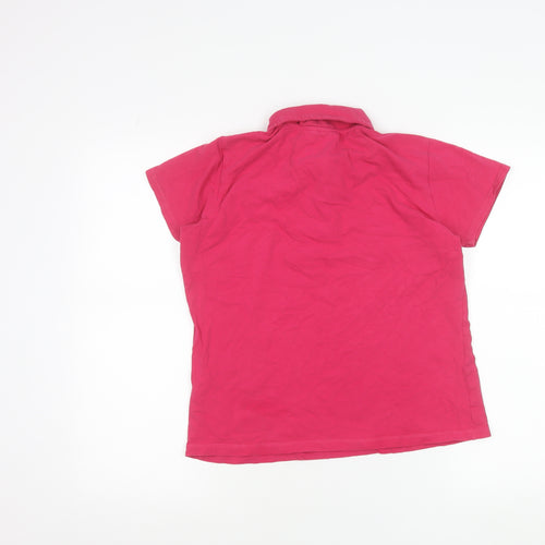 LA Gear Womens Pink Polo Shirt Size 12 Short Sleeve Cotton Blend