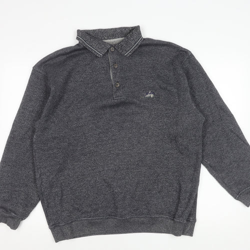 Greystone Men’s Grey 2XL Long Sleeve Polo Shirt Cotton Blend
