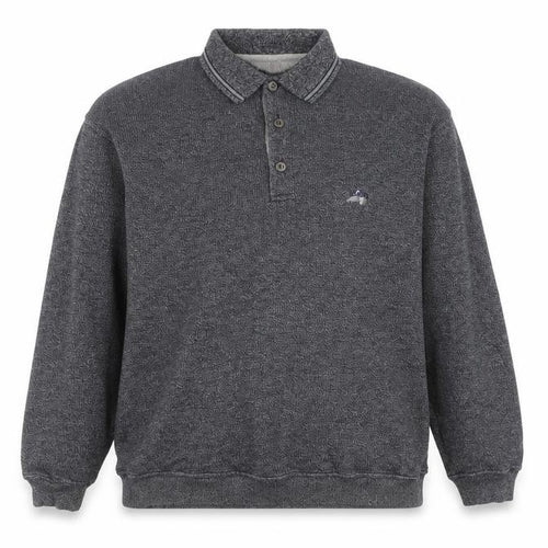 Greystone Men’s Grey 2XL Long Sleeve Polo Shirt Cotton Blend