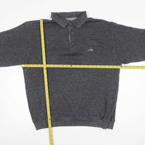 Greystone Men’s Grey 2XL Long Sleeve Polo Shirt Cotton Blend