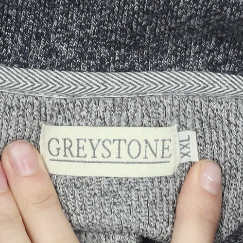 Greystone Men’s Grey 2XL Long Sleeve Polo Shirt Cotton Blend