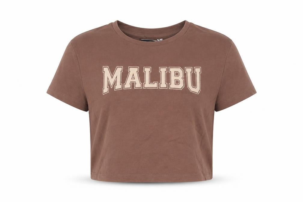 ASOS Women’s Brown Malibu Cropped T-Shirt UK 8 Short Sleeve