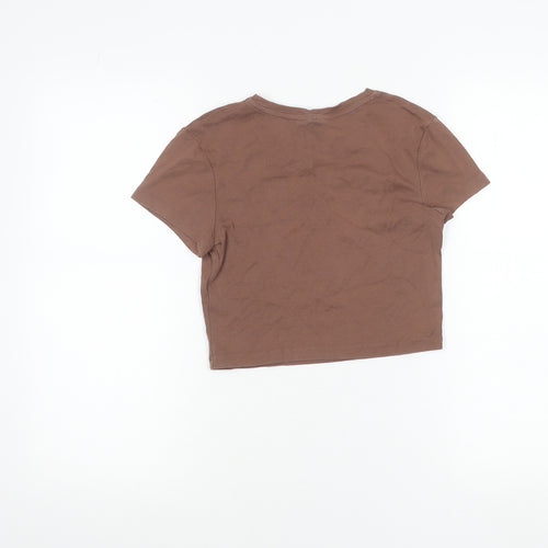 ASOS Women’s Brown Malibu Cropped T-Shirt UK 8 Short Sleeve