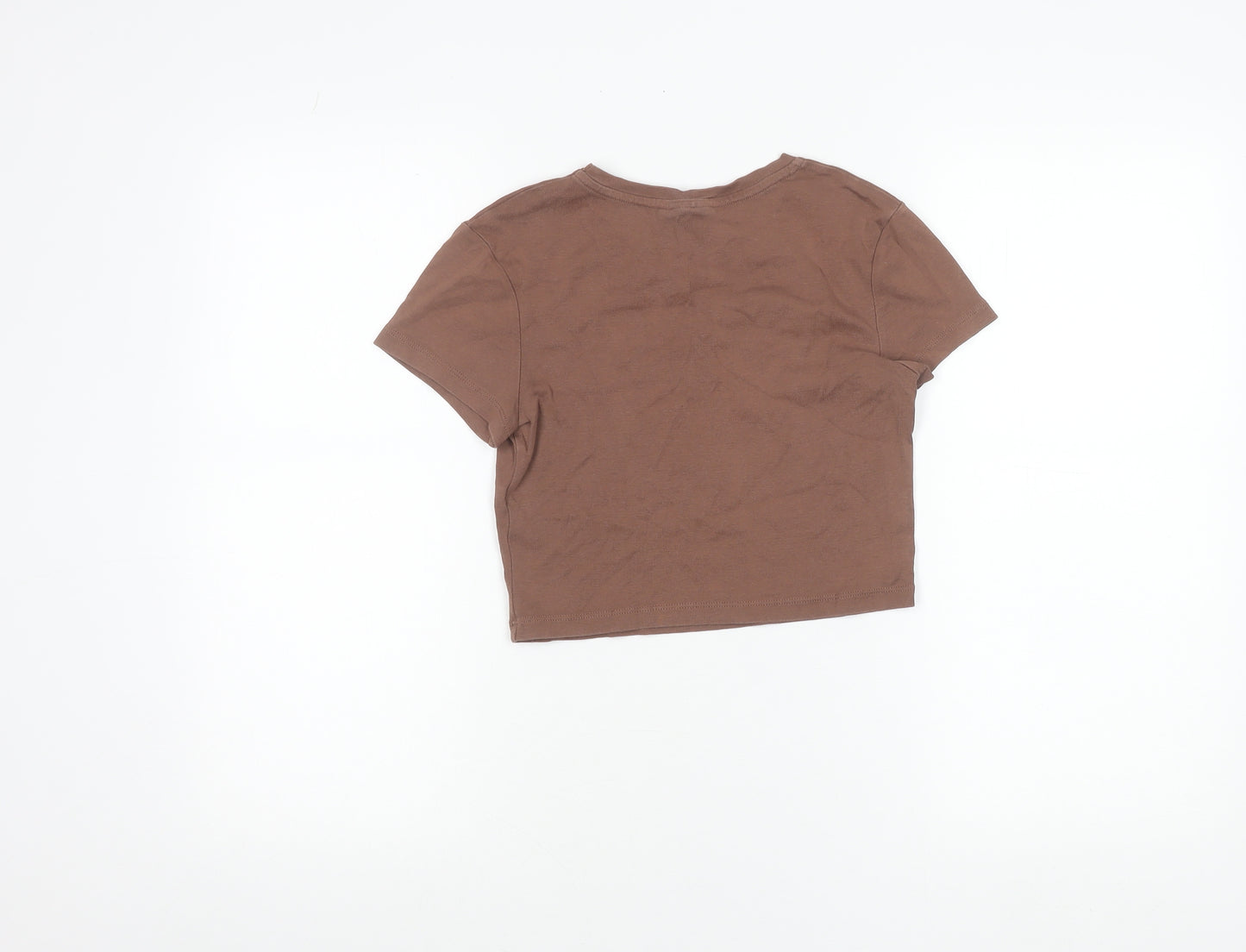 ASOS Women’s Brown Malibu Cropped T-Shirt UK 8 Short Sleeve