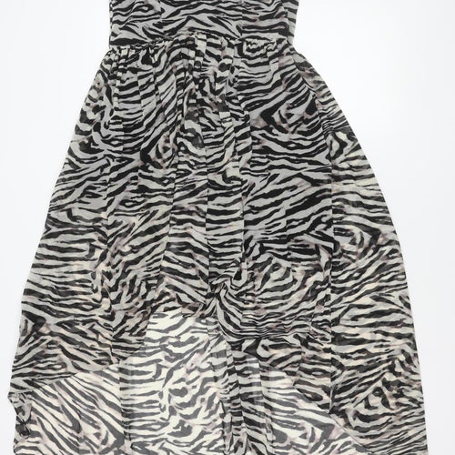 New Look Women’s Multicoloured Zebra Print Strapless Knee Dress Size 12