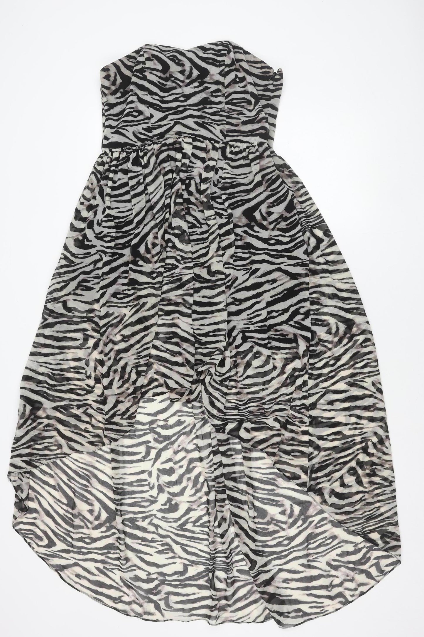 New Look Women’s Multicoloured Zebra Print Strapless Knee Dress Size 12