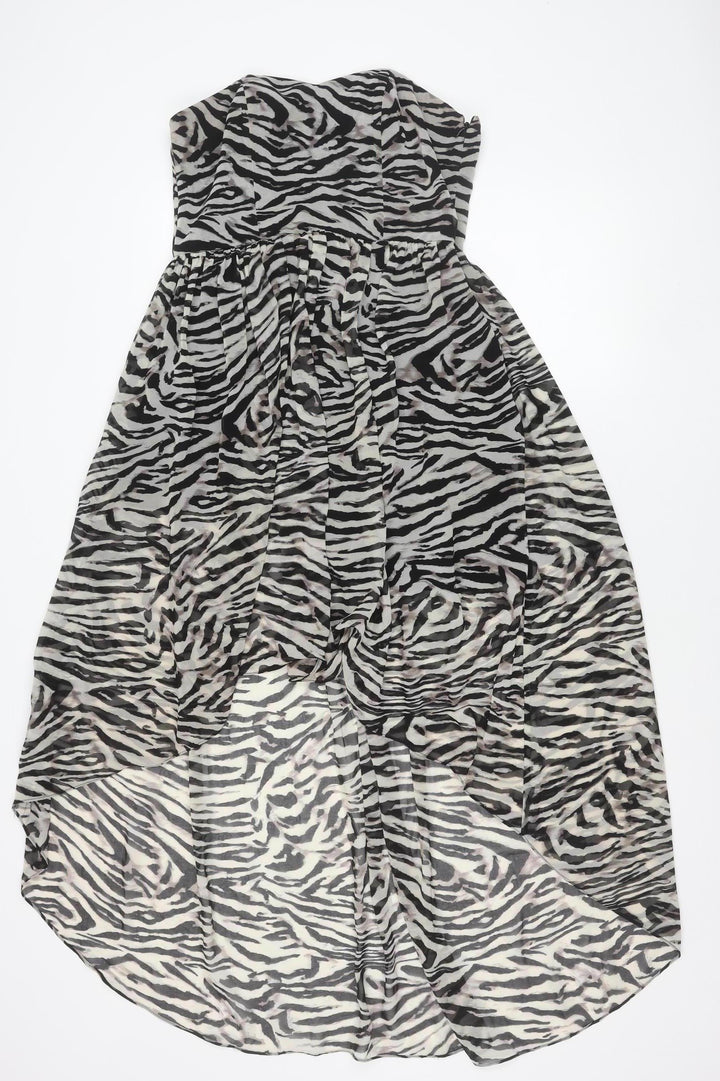 New Look Women’s Multicoloured Zebra Print Strapless Knee Dress Size 12