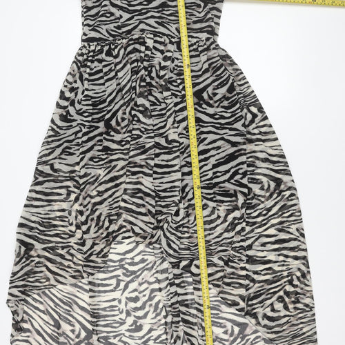New Look Women’s Multicoloured Zebra Print Strapless Knee Dress Size 12