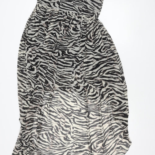 New Look Women’s Multicoloured Zebra Print Strapless Knee Dress Size 12