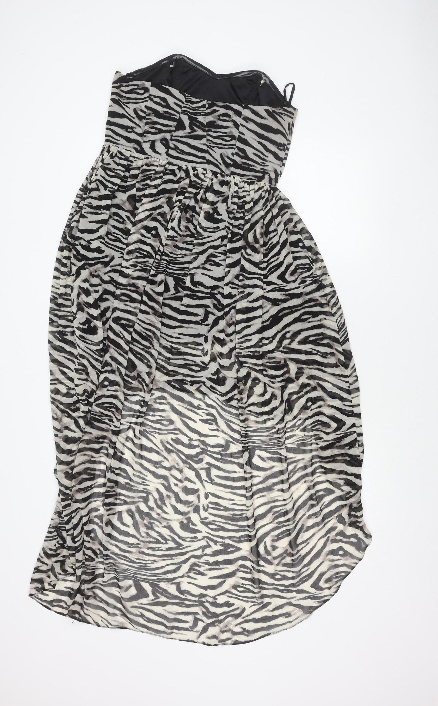 New Look Women’s Multicoloured Zebra Print Strapless Knee Dress Size 12