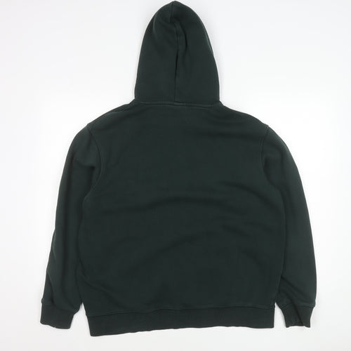 H&M Men’s Green Pullover Hoodie L Logo SOHO Graphic Print
