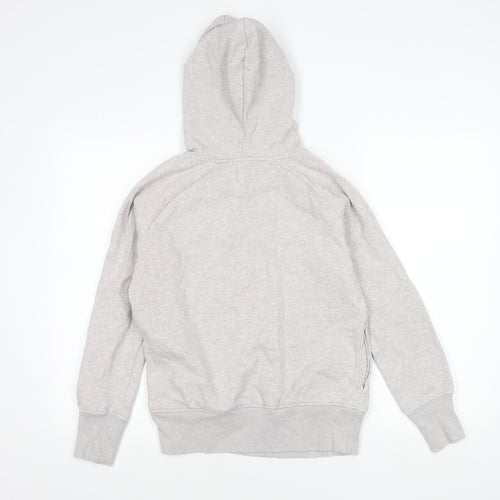 Reebok Womens Grey Hoodie Small Cotton Blend Pullover Logo Sportswear