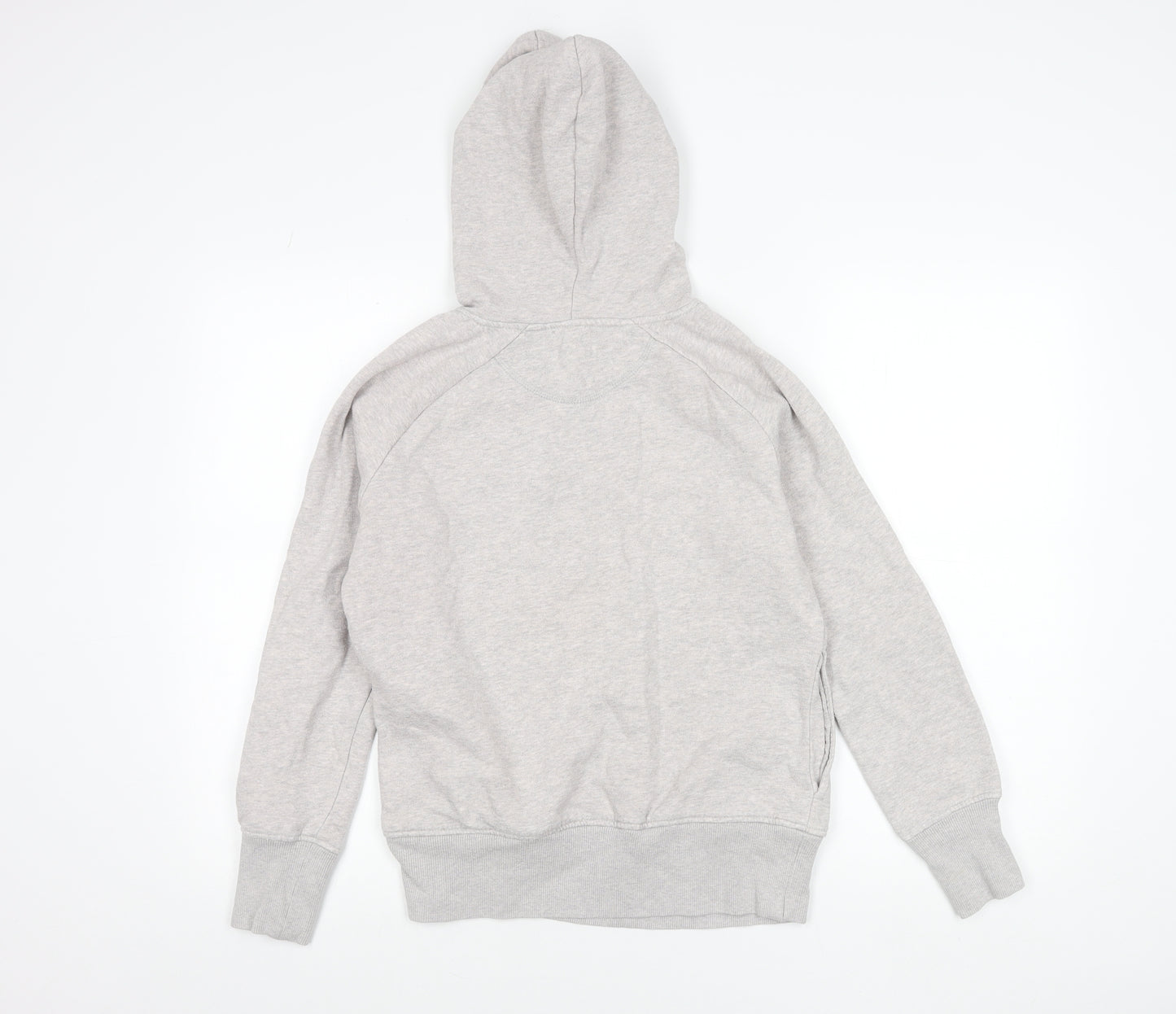 Reebok Womens Grey Hoodie Small Cotton Blend Pullover Logo Sportswear