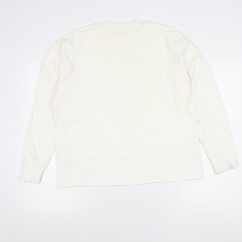 Zara Women’s Ivory Cotton Pullover Jumper Size M Long Sleeve