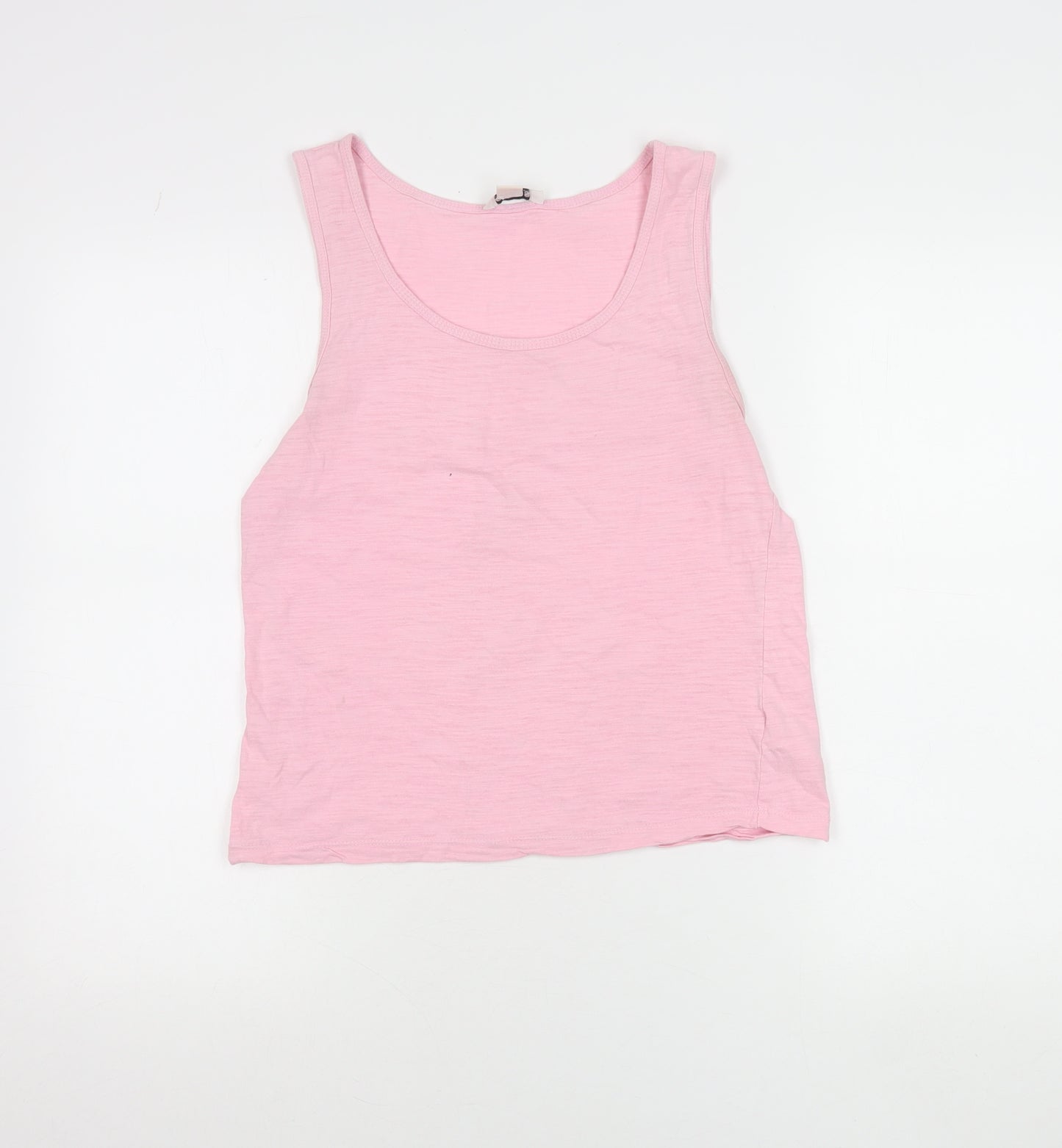 Oasis Womens Pink Cotton Tank Top Size M Scoop Neck Sleeveless