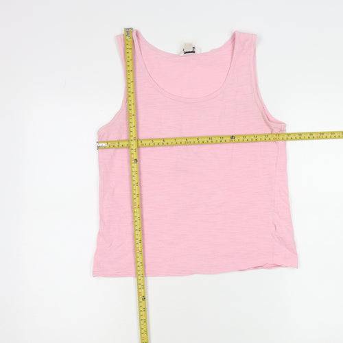 Oasis Womens Pink Cotton Tank Top Size M Scoop Neck Sleeveless