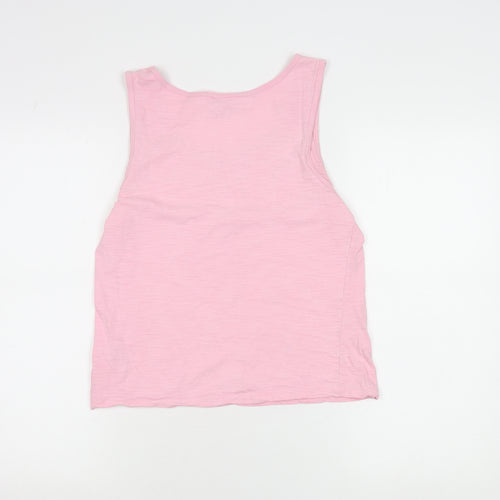 Oasis Womens Pink Cotton Tank Top Size M Scoop Neck Sleeveless