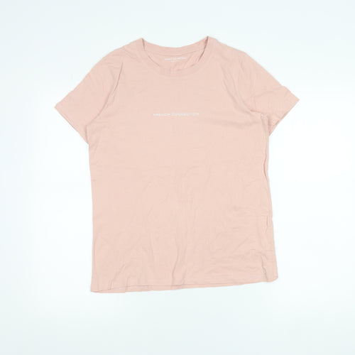 French Connection Womens Pink Cotton T-Shirt Size S Short Sleeve