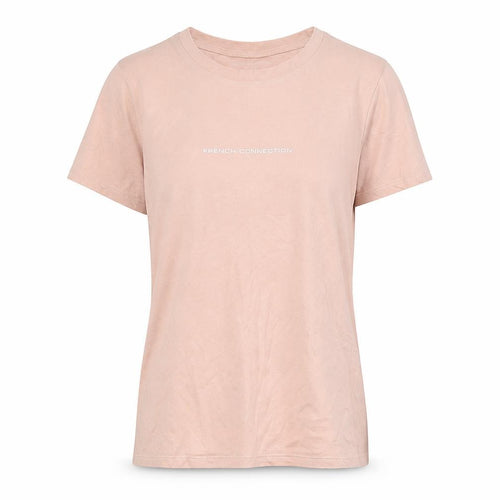 French Connection Womens Pink Cotton T-Shirt Size S Short Sleeve
