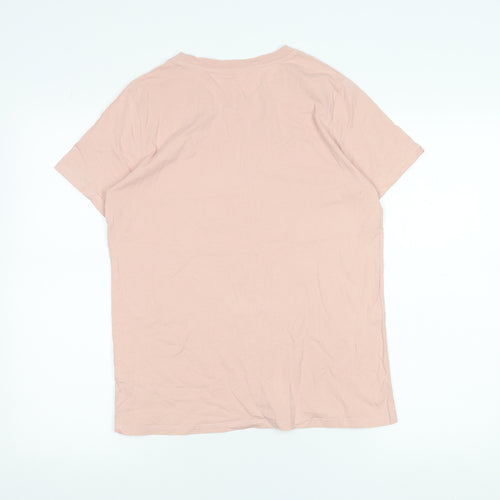 French Connection Womens Pink Cotton T-Shirt Size S Short Sleeve