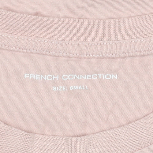 French Connection Womens Pink Cotton T-Shirt Size S Short Sleeve
