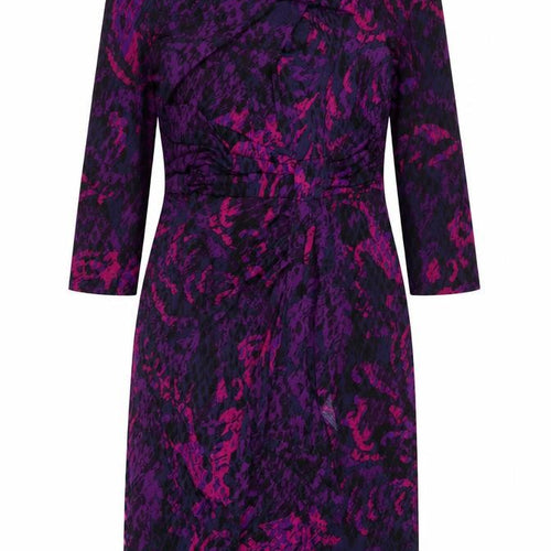 Gina Bacconi Womens Purple Animal Print Sheath Dress Size 14
