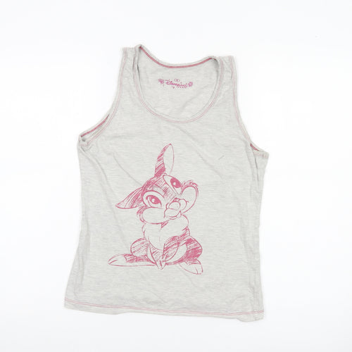 Disneyland Paris Womens Grey Tank Top M Scoop Neck Disney Thumper