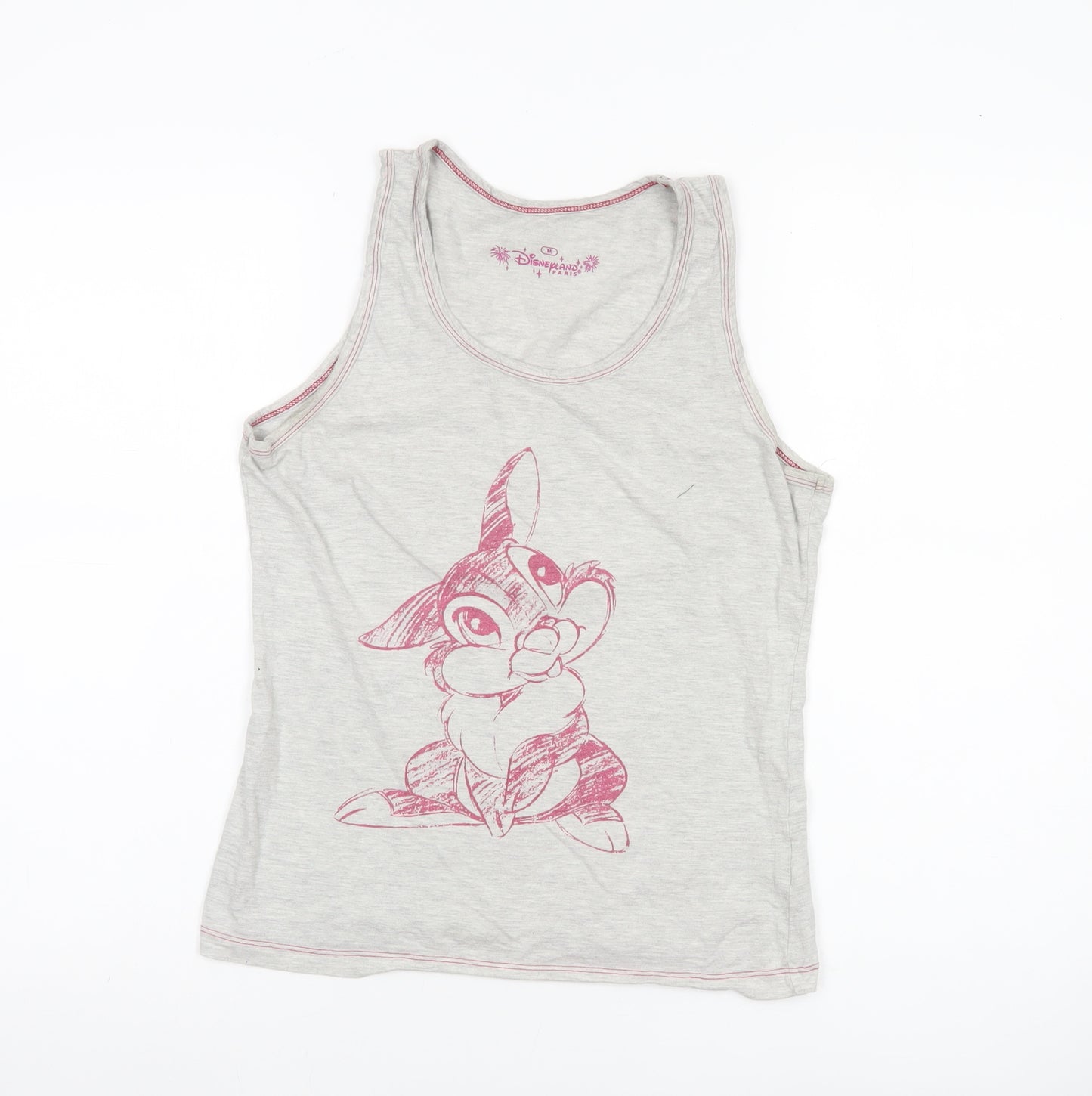 Disneyland Paris Womens Grey Tank Top M Scoop Neck Disney Thumper