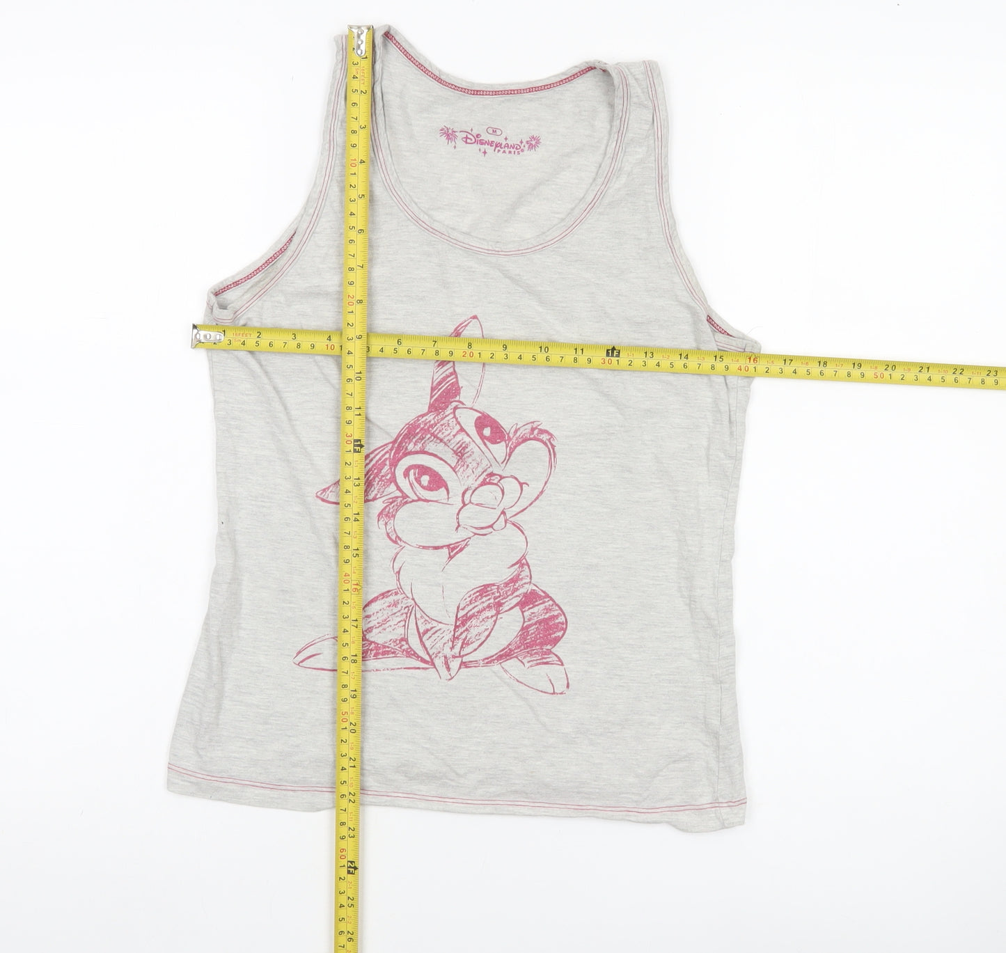 Disneyland Paris Womens Grey Tank Top M Scoop Neck Disney Thumper