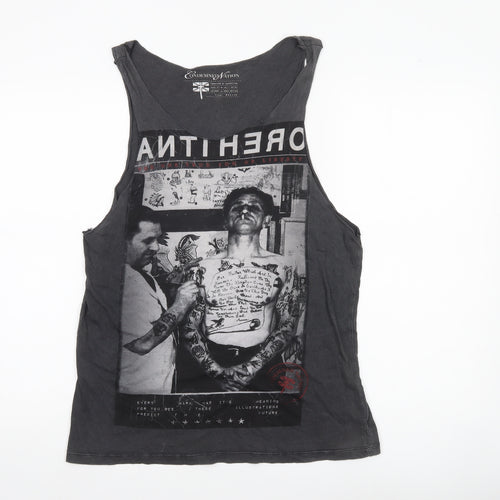 Condemned Nation Unisex Black Cotton Graphic Tank Top Size M