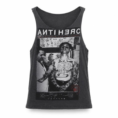 Condemned Nation Unisex Black Cotton Graphic Tank Top Size M