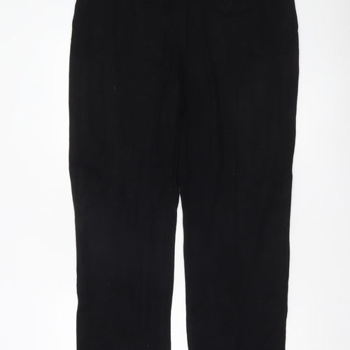 Roman Originals Women Black L Jersey Stretch Straight Leg Trousers